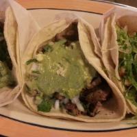 Steak Tacos Mexico · Tacos Mexico-style steak. Mushrooms, grilled cactus, chives, jalapeño, and grilled cheese. S...
