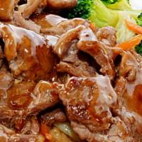 Beef Teriyaki · Served Beef with Steamed Rice and Mix Vegetable