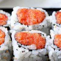 Spicy Tuna Roll · 8 pcs. Spicy Tuna, Seaweed, Sesame Seeds, Rice