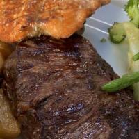 Angus Ny Shell Steak Na Brasa/ Grilled Sirloin Steak · Grilled sirloin steak 16oz. Served with sautéed potatoes.