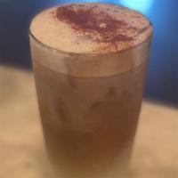 Sweetened Iced Cappuccino · cold milk topped with foamed milk, 2 shots espresso, sprinkled with cinnamon and sugar
