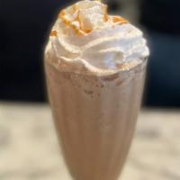 Frozen Caramel Swirl · milk, espresso and caramel sauce, frozen and topped with whipped cream