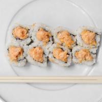 Spicy Salmon Cutup · Minced salmon, mayo, and chili oil. (spicy).