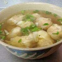 Wonton Soup 雲吞湯 · Shrimp & Pork Wonton, in chicken soup with Egg & Scallion