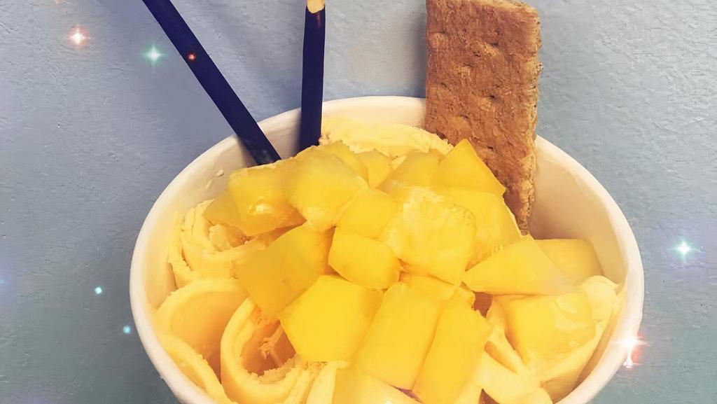 #11   Mango Tango Roll Ice Cream · fresh mango mix mango ice cream,with  fresh mango& condensed milk on the top