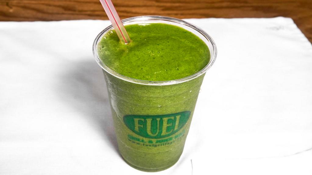 Kale Smoothie · Kale, pineapple, spinach, and mango juice.