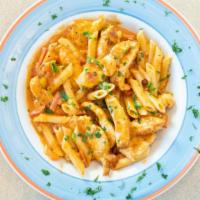 Penne Ala Vodka With Chicken · With Italian bacon and chicken