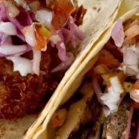 Two Tacos Mixed · Limited to 2. Tacos with coleslaw and mango salsa.