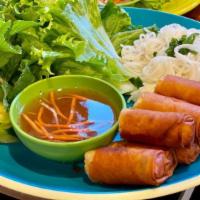 Seafood Spring Rolls  (8 Pcs) · Shrimp, crabmeat, scallop, onion, long rice, carrot, and spices wrapped in rice sheet, and t...