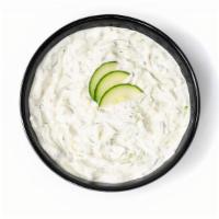Cucumber Yogurt Dip · Diced cucumber yogurt and dry mint