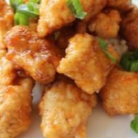Chili Chicken Appetizer · Sweet and spicy chicken strips made in Indo-Chinese style with peppers. Served medium to hot...
