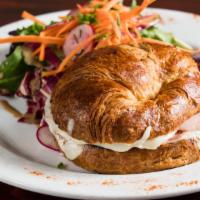 Ham And Cheese Croissant · With green salad.