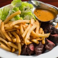 Hanger Steak · With French fries and salad