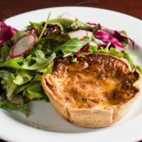 Quiche Lorraine With Bacon · with green salad