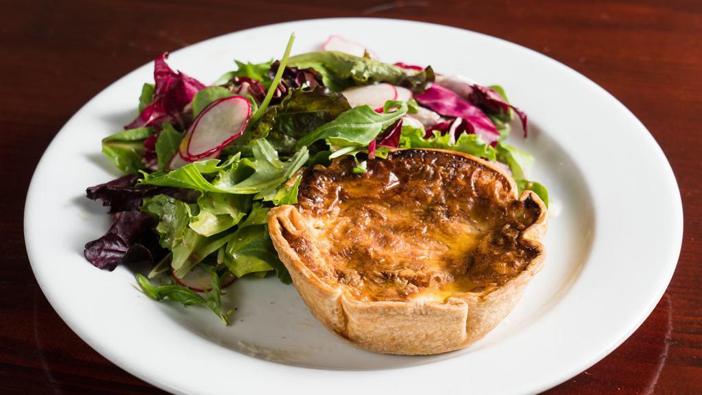 Quiche Lorraine With Bacon · with green salad