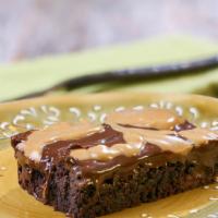 Peanut Butter Mousse Brownie (Vegan) · Rich vegan peanut butter mousse brownie.