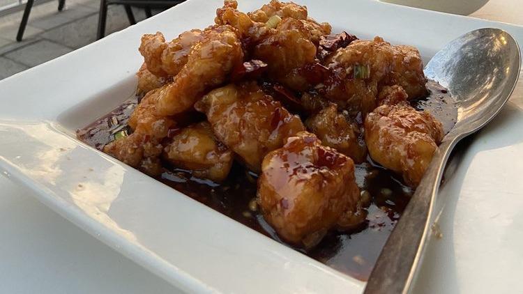 General Tso'S Chicken · Hot and spicy served with your choice of rice and spring roll or soup.