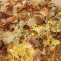 Colonnade Omelette · Cheddar cheese, broccoli, and ham.