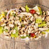 Large Create Your Own Salad With 10 Toppings · Choice of favorite, toppings, meat and dressing.