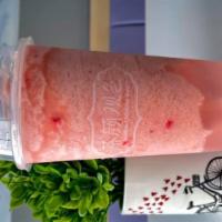 Cheese Strawberry Slush / 芝士莓莓 · Cold only. Fresh strawberry with cheese foam.