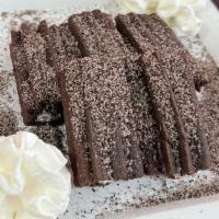 Oreo Churros · Filled cream filled mini Oreo churros topped with Oreo crumbs