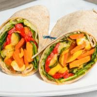 Veggie Wrap · Assorted grilled veggies with roasted peppers, fresh mozzarella and balsamic vinegar.