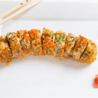 Godzilla Roll · Assorted fish, crab meat, avocado, mango, tempura with eel sauce.