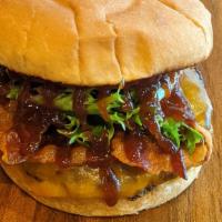 Regular Bbq Burger · Cheddar Cheese, Bacon, Caramelized Onions, and BBQ Sauce. Regular Burgers Will Be Cooked Wel...