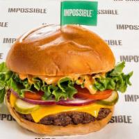 Impossible Burger · Cheese, Lettuce, Tomato, Ketchup, and Mayonnaise.