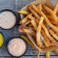 Double Fried French Fries · The Best Fries Around! Crispy on the Outside and Soft on the Inside. We Hand-Cut our Potatoe...