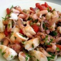Ahtapot Salatasi / Octopus Salad · Perfectly char grilled tender pieces octopus seasoned with vinegar, salt, pepper and parsley...
