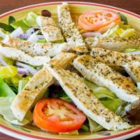 Grilled Chicken Salad · Chicken, lettuce, tomato, onions, and cucumbers.