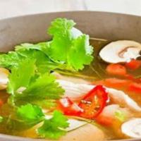House Soup · Mixed veggies, glass noodle, onion, mushroom, scallion in clear broth