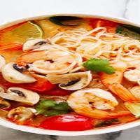 Tom Yum Seafood Noodle · Thin noodle with seafood in tom yum