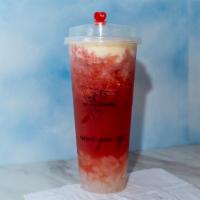 Cloud Watermelon · Fresh watermelon green tea drink with lychee jelly and cheese foam