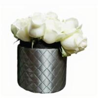 Swan White Rose Satin Flower Box · 