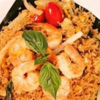 Non Veg Spicy Basil Fried Rice · Stir fry thai jasmine rice with chili garlic sauce, onion, bell pepper, and basil. Spicy.