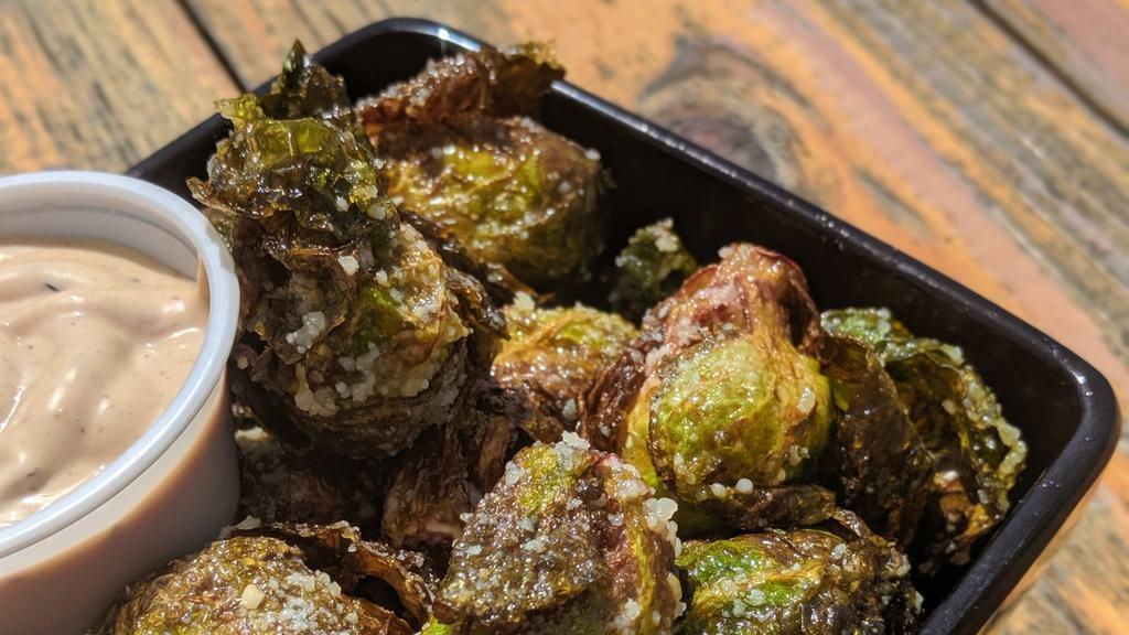 Brussel Sprouts · Crispy Brussel Sprouts/ pancetta/ horseradish aioli
