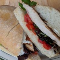 Chicken Cutlet · Fresh mozzarella, roasted red pepper, basil, and balsamic vinaigrette