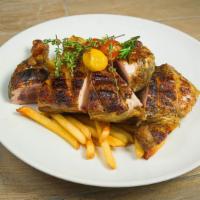 L6 Organic Brick Chicken With Hand Cut Fries & Cole Slaw · 