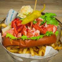 Lobster Roll With Hand Cut Fries · Served on a Brioche Bun with Hand- Cut Fries