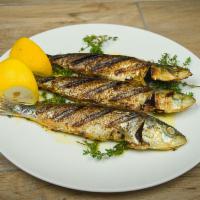 Grilled Sardines · Grilled to perfection with wild oregano.