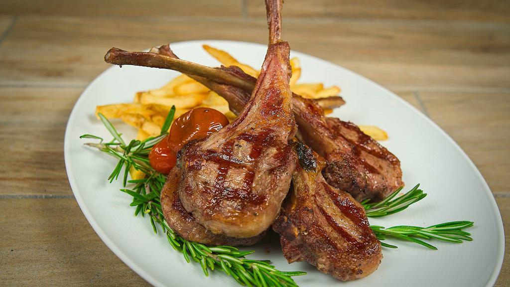 Meadowood Farm Lamb Chops · Char broiled to perfection, served with choice of side.