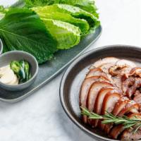 족발 Jokbal · Pig's trotters boiled with KUUN soy sauce and spice. comes with dipping sauce of shrimp sauc...