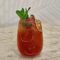 Mojito Mocktail · strawberry, mint, lime, plum syrup, limce juice, mojito mix, soda