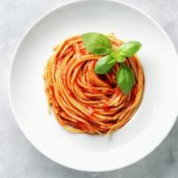 Pasta With Red Sauce · Al dente pasta with homemade marinara sauce.
