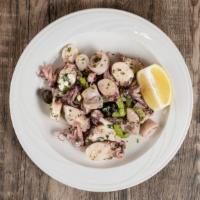 Seafood Salad · Octopus, calamari, and olive oil.