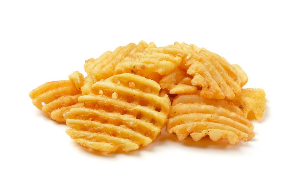 Waffle Fries · Perfectly fried potatoes formed in a Lattice shape.