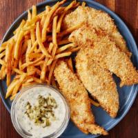 4 Pcs Fish With Fries · Whiting Fish Fried with Organic Cooking Oil, Texas Breading & Served with French Fries.