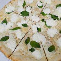White Ricotta Pizza · Mozzarella Cheese, White Ricotta Cheese, Baby Spinach.